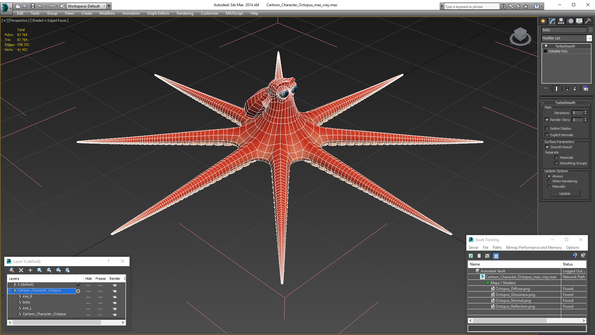 3D model Cartoon Character Octopus