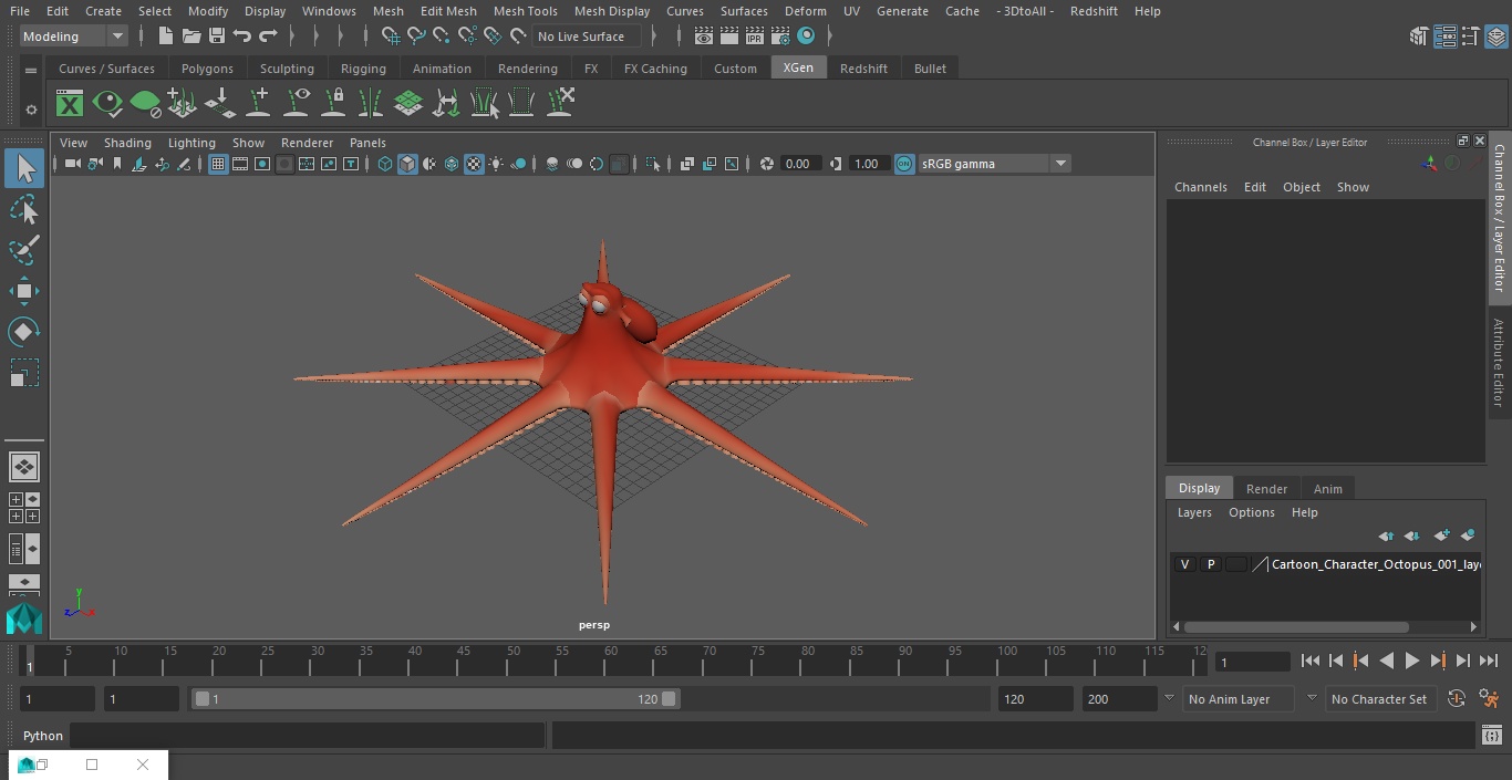 3D model Cartoon Character Octopus