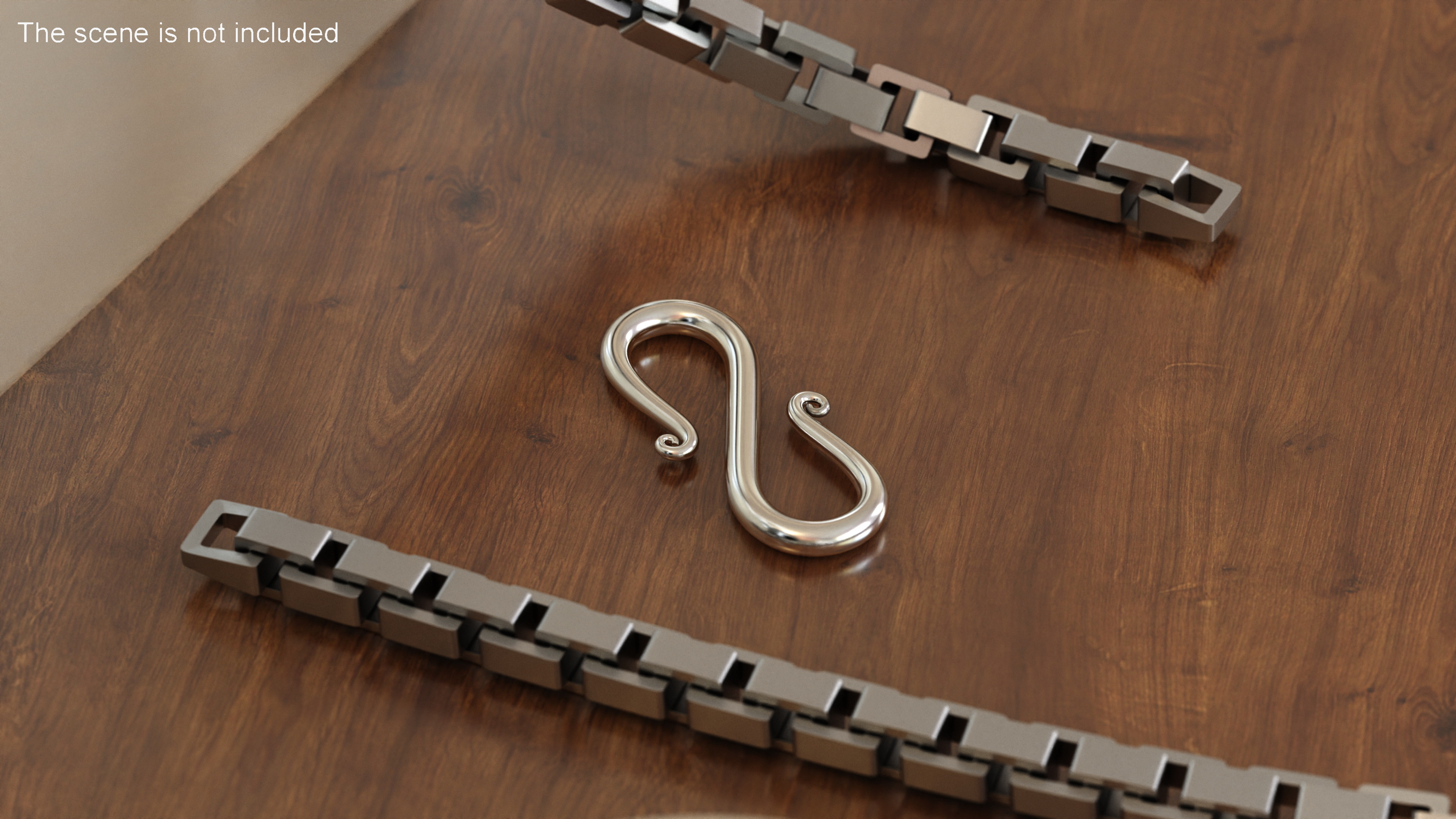 3D Silver S Hook Bracelet Clasp model