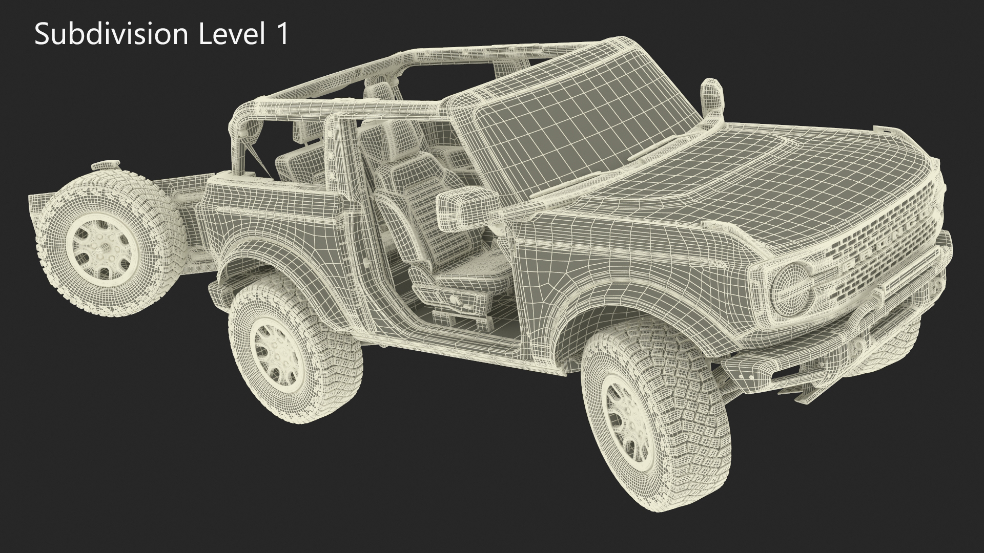 3D model Ford Bronco Off Road SUV Iconic Silver Rigged