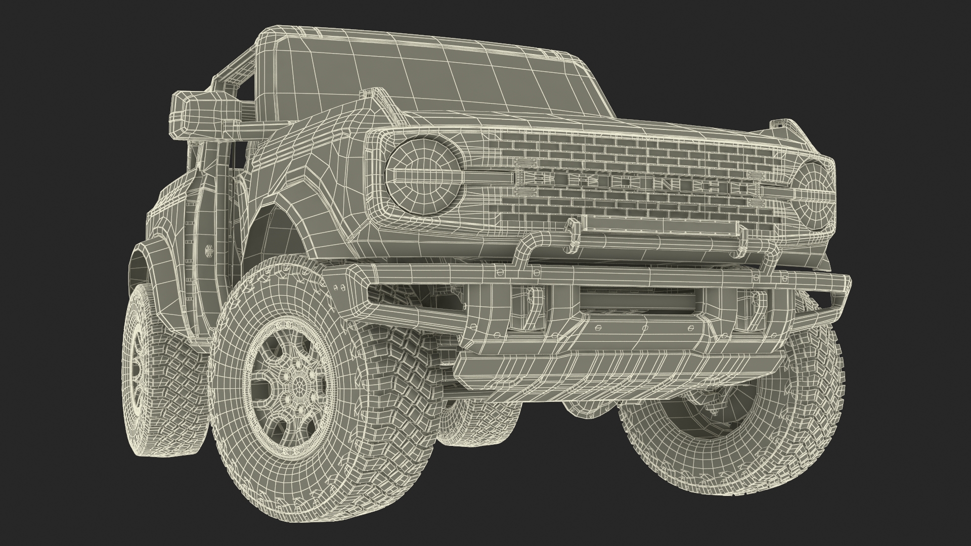 3D model Ford Bronco Off Road SUV Iconic Silver Rigged