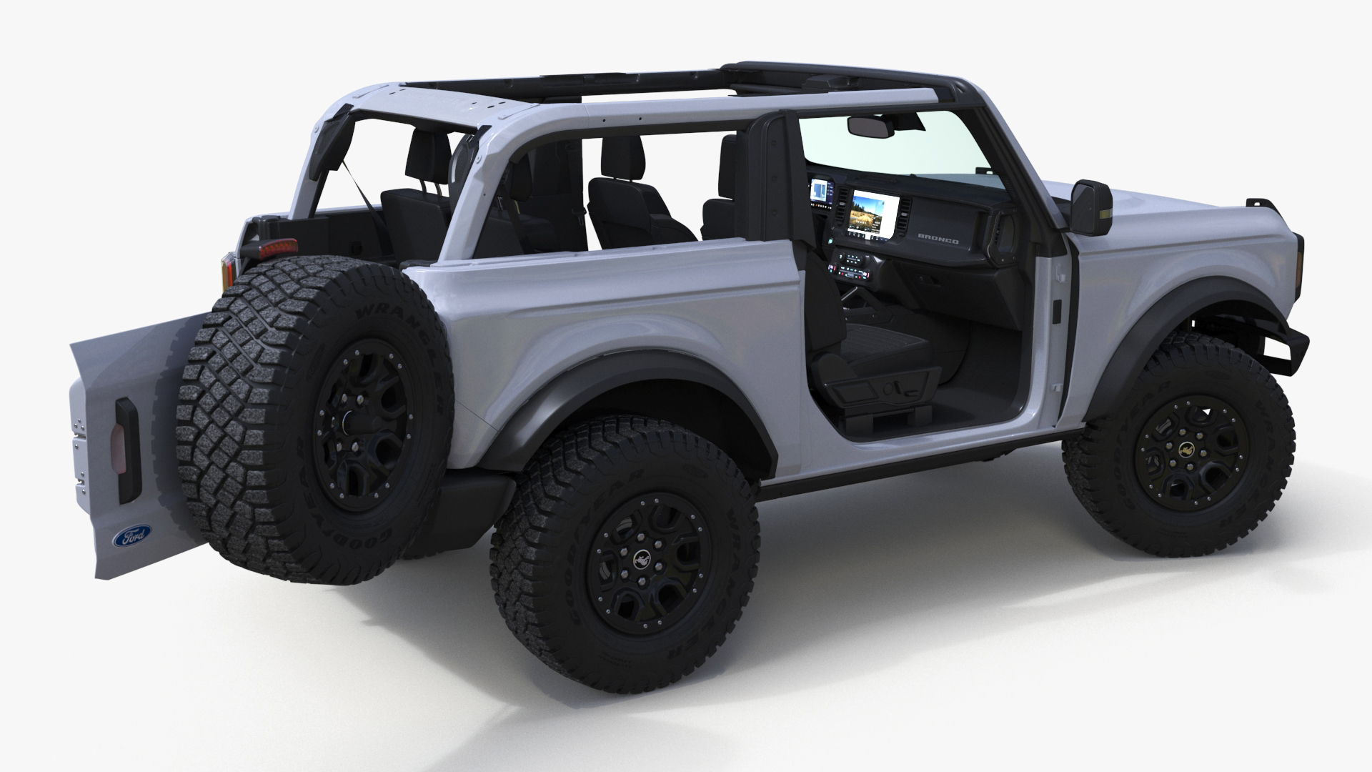 3D model Ford Bronco Off Road SUV Iconic Silver Rigged