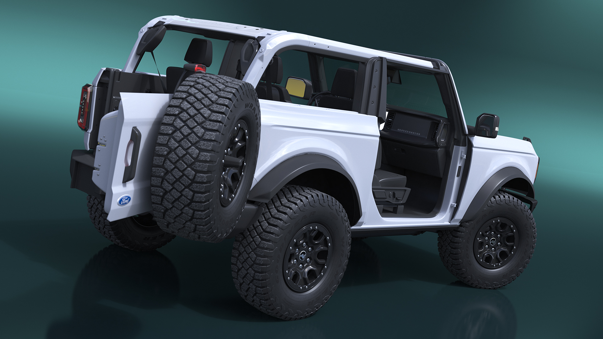 3D model Ford Bronco Off Road SUV Iconic Silver Rigged