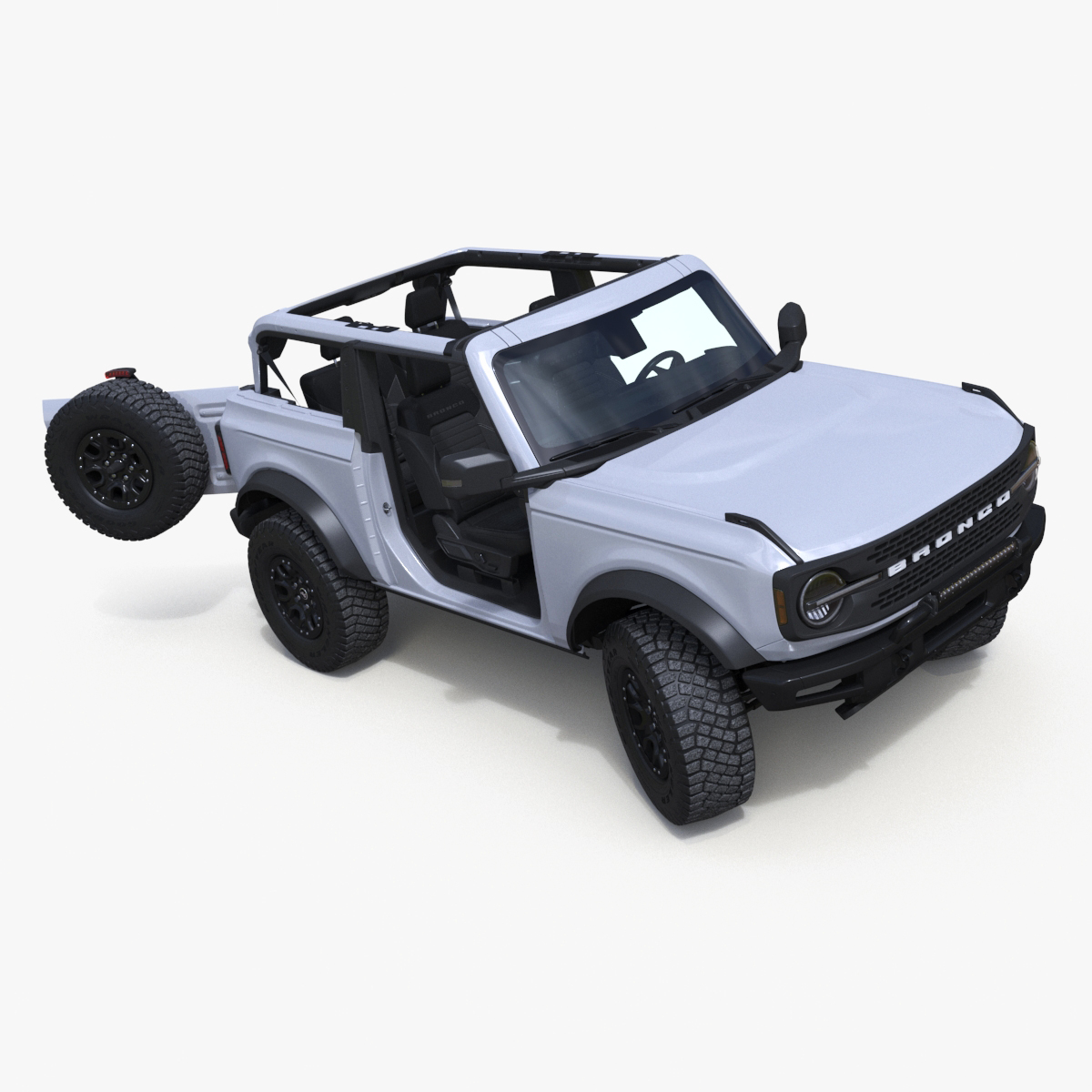 3D model Ford Bronco Off Road SUV Iconic Silver Rigged