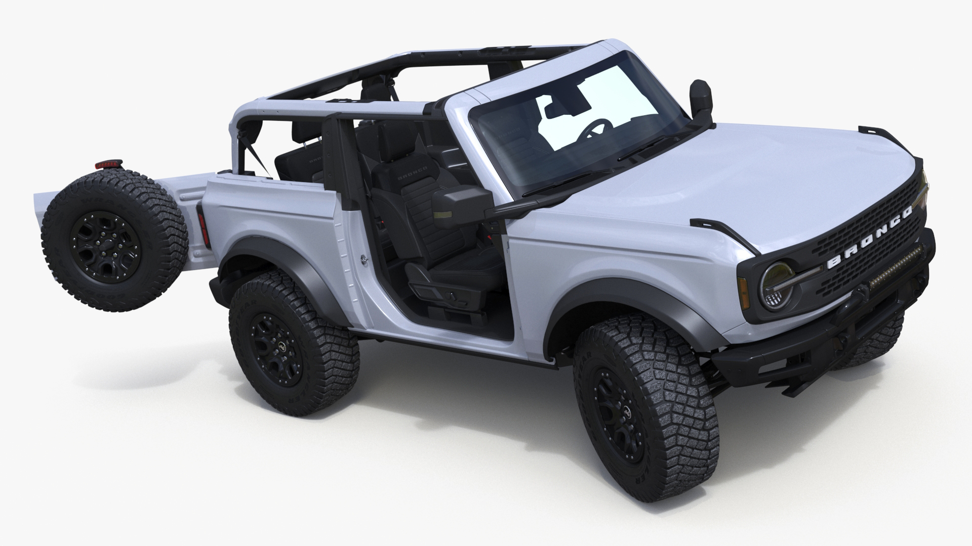 3D model Ford Bronco Off Road SUV Iconic Silver Rigged