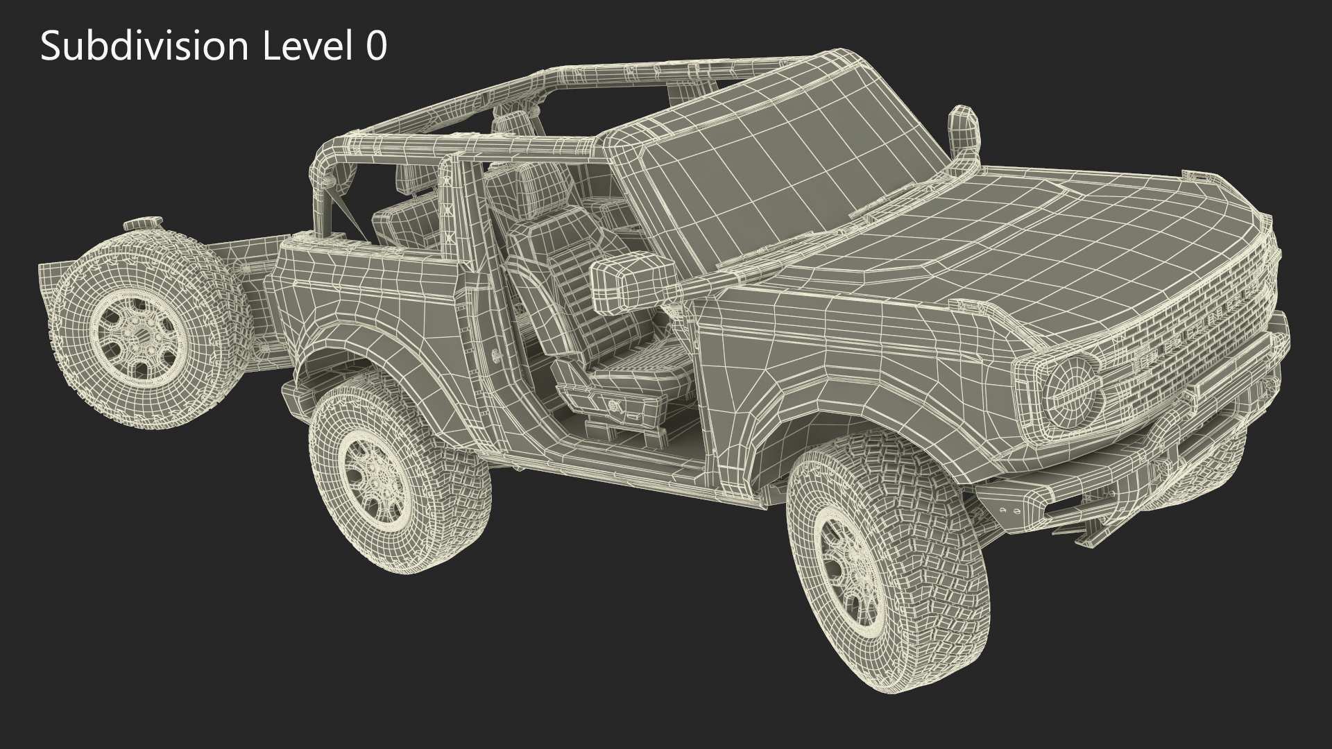 3D model Ford Bronco Off Road SUV Iconic Silver Rigged