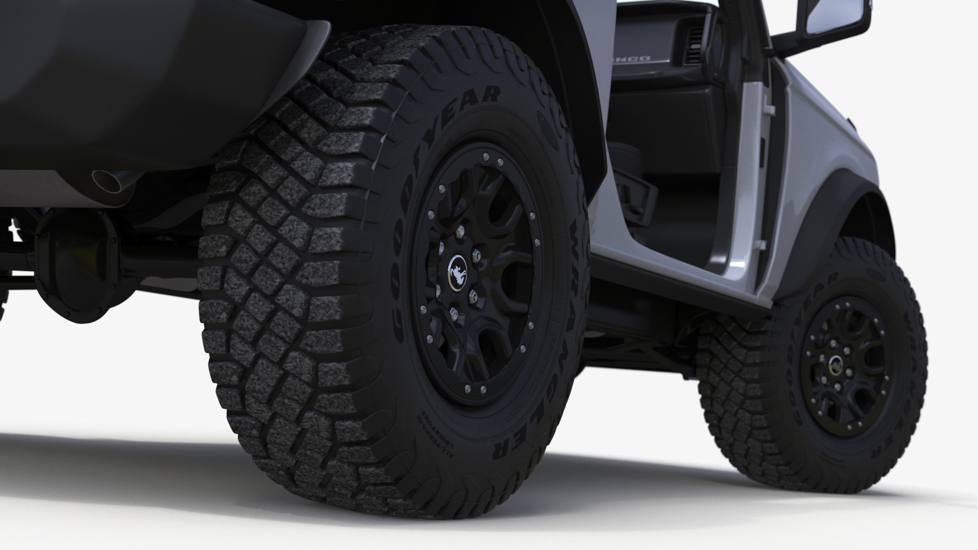 3D model Ford Bronco Off Road SUV Iconic Silver Rigged