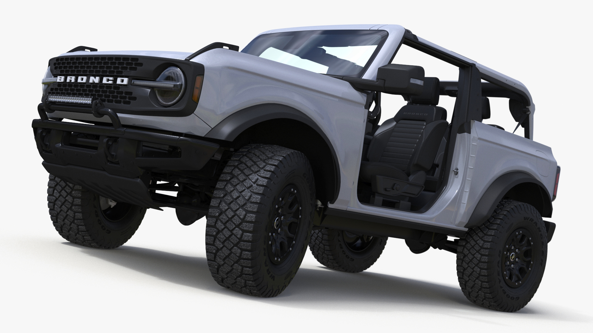 3D model Ford Bronco Off Road SUV Iconic Silver Rigged