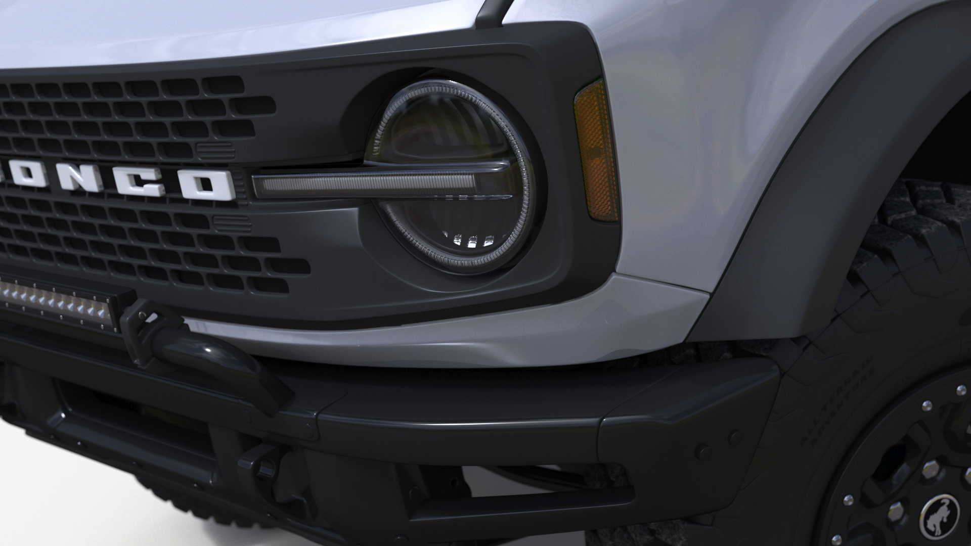 3D model Ford Bronco Off Road SUV Iconic Silver Rigged