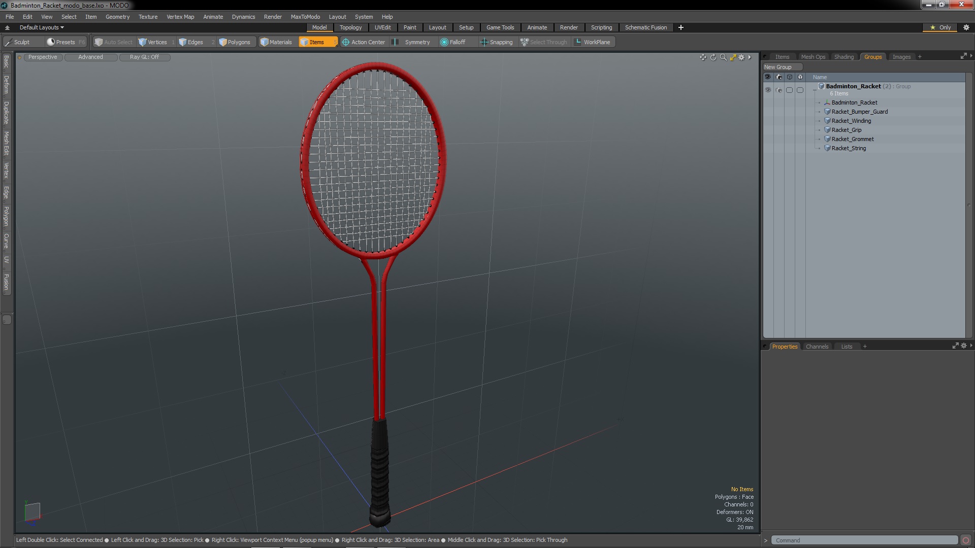 3D Badminton Racket