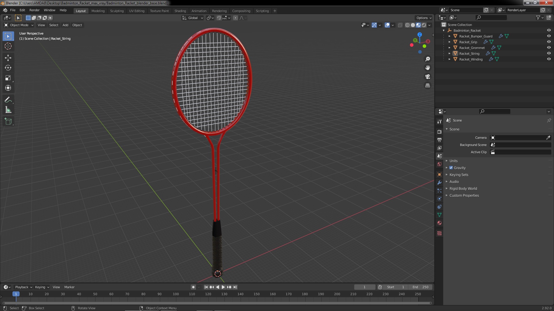 3D Badminton Racket