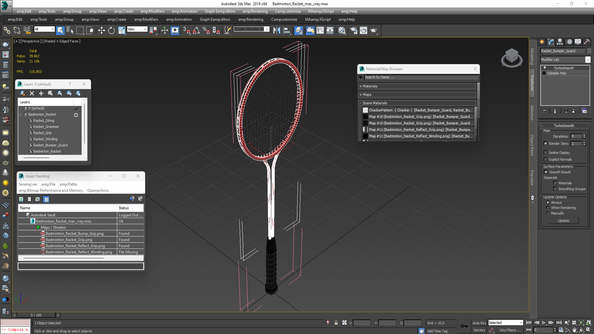 3D Badminton Racket