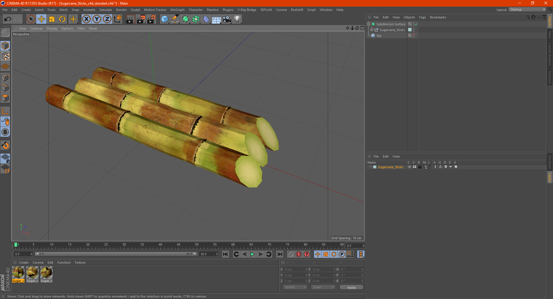 3D Sugarcane Sticks