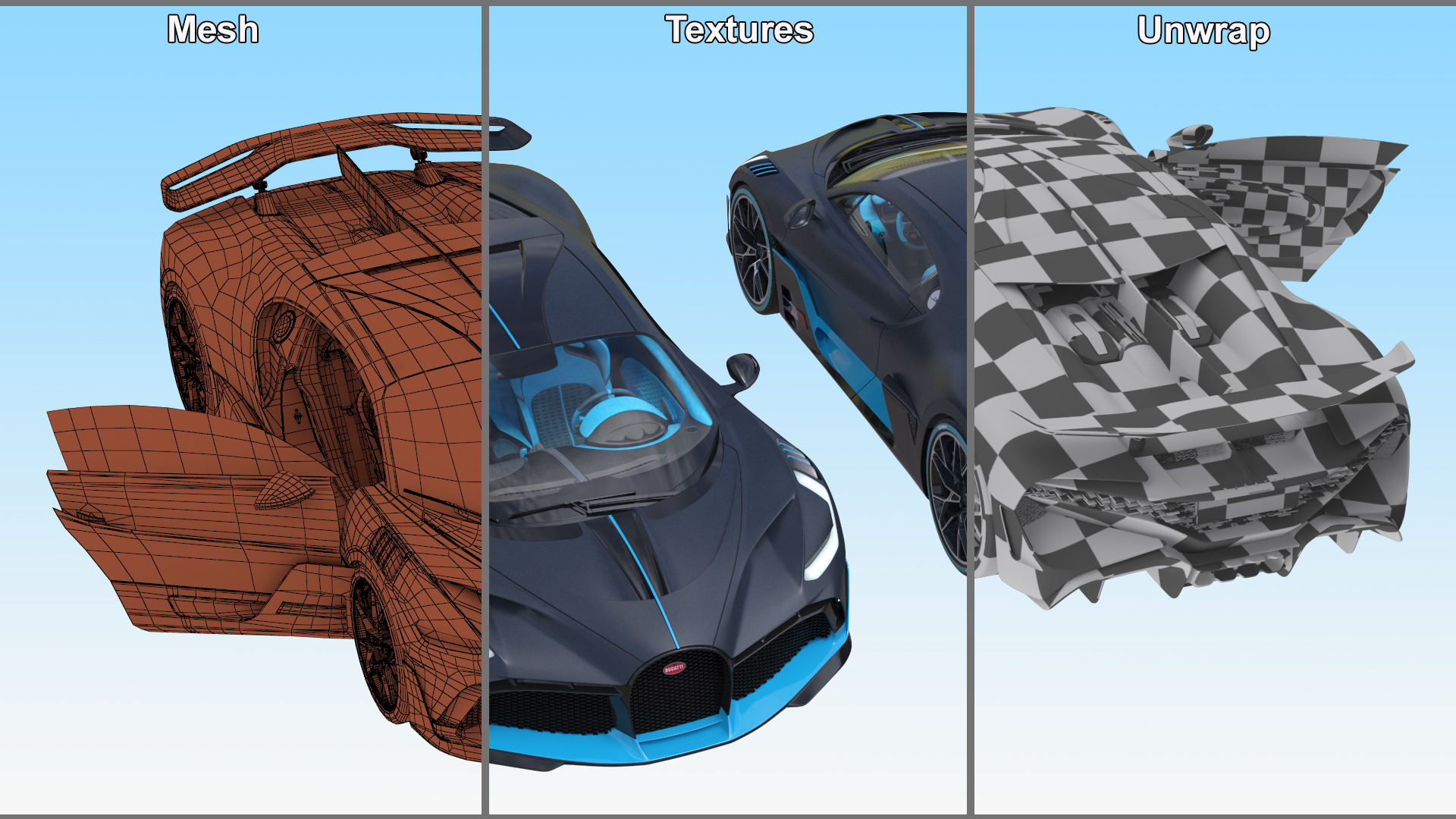 3D model Bugatti Divo Titanium Liquid Silver