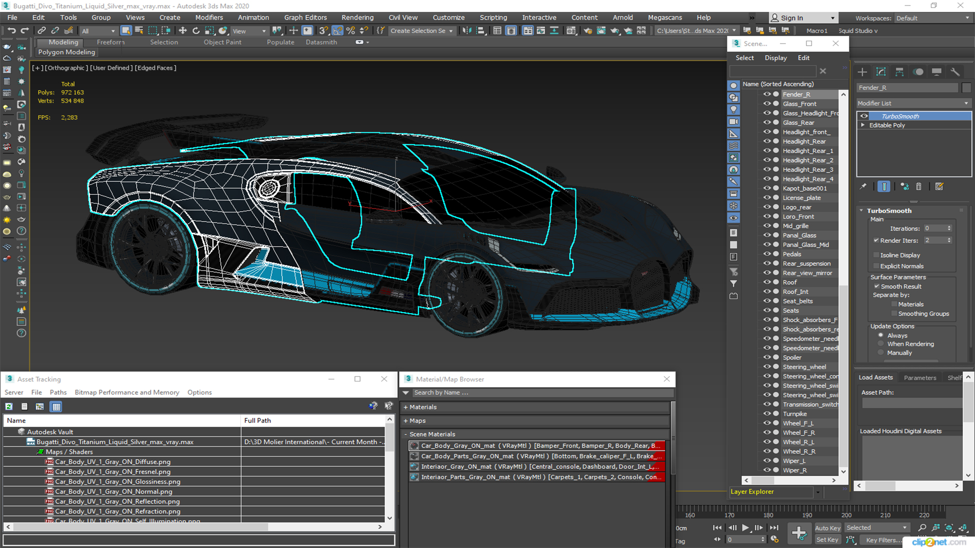 3D model Bugatti Divo Titanium Liquid Silver