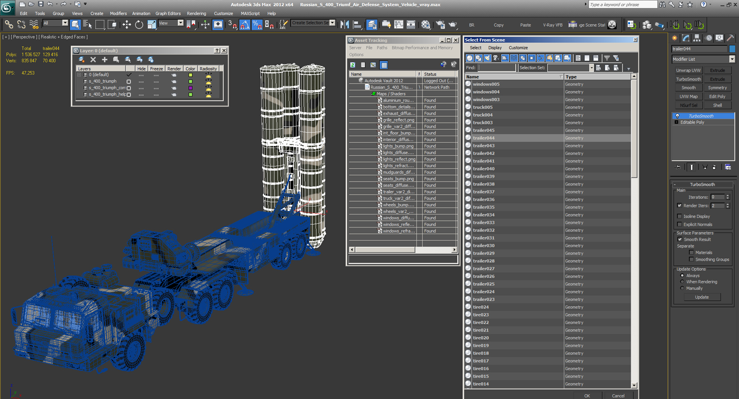 Russian S 400 Triumf Air Defense System Vehicle 3D