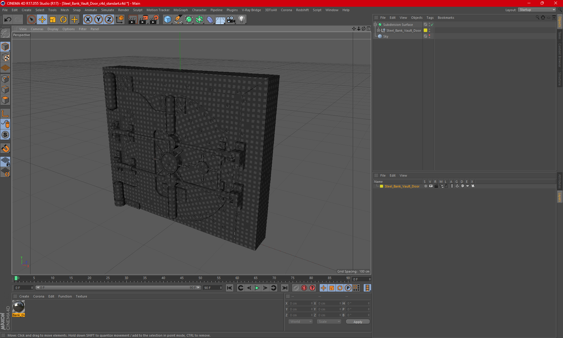 3D Steel Bank Vault Door