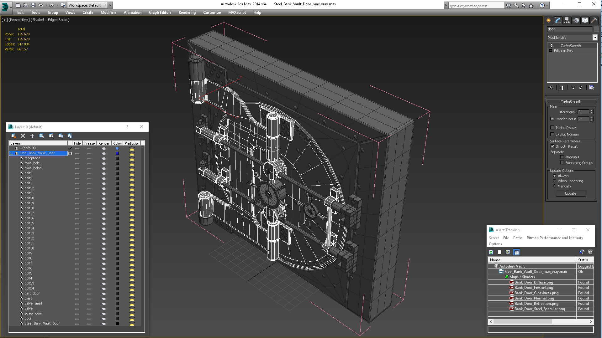 3D Steel Bank Vault Door