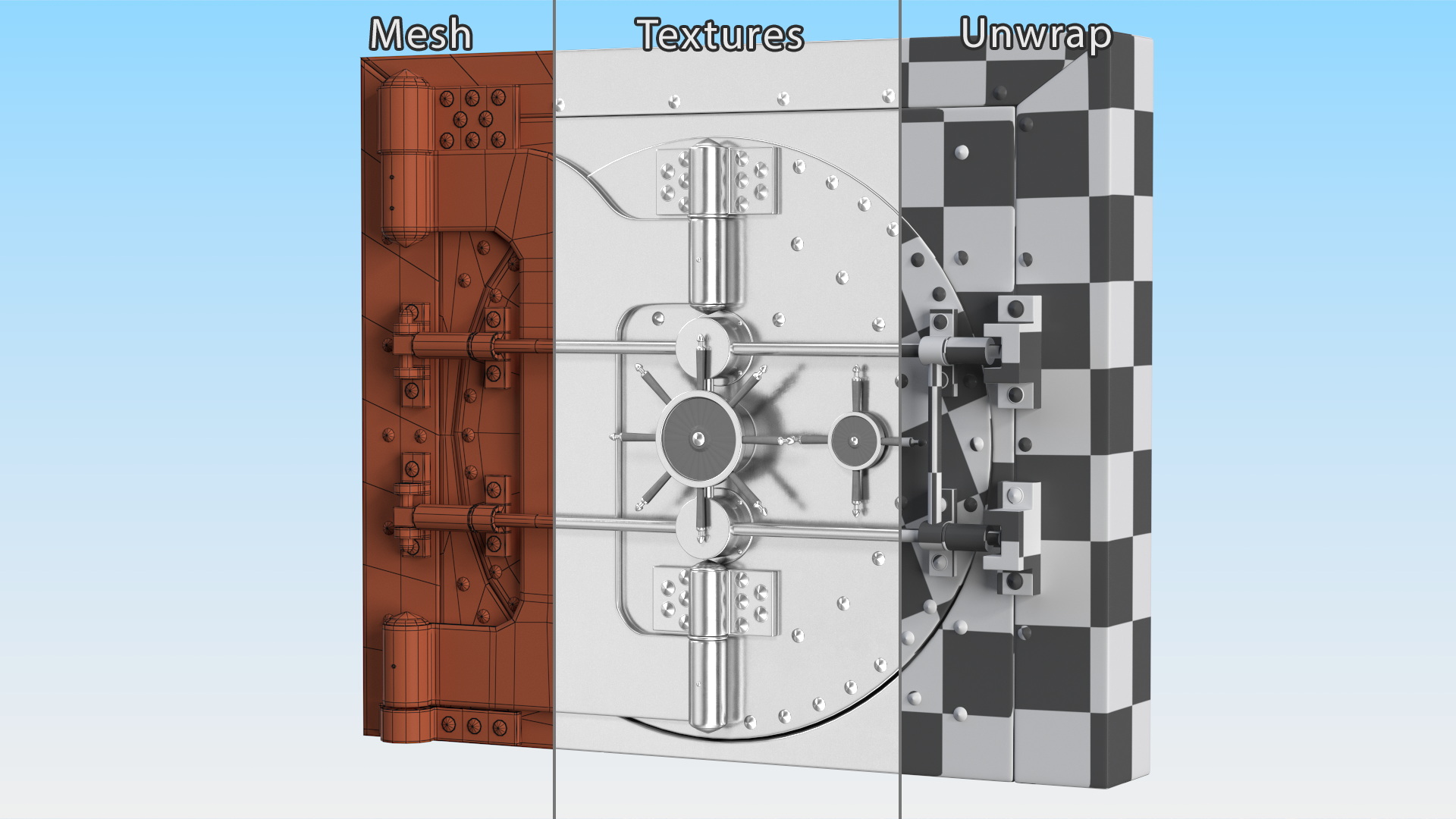3D Steel Bank Vault Door