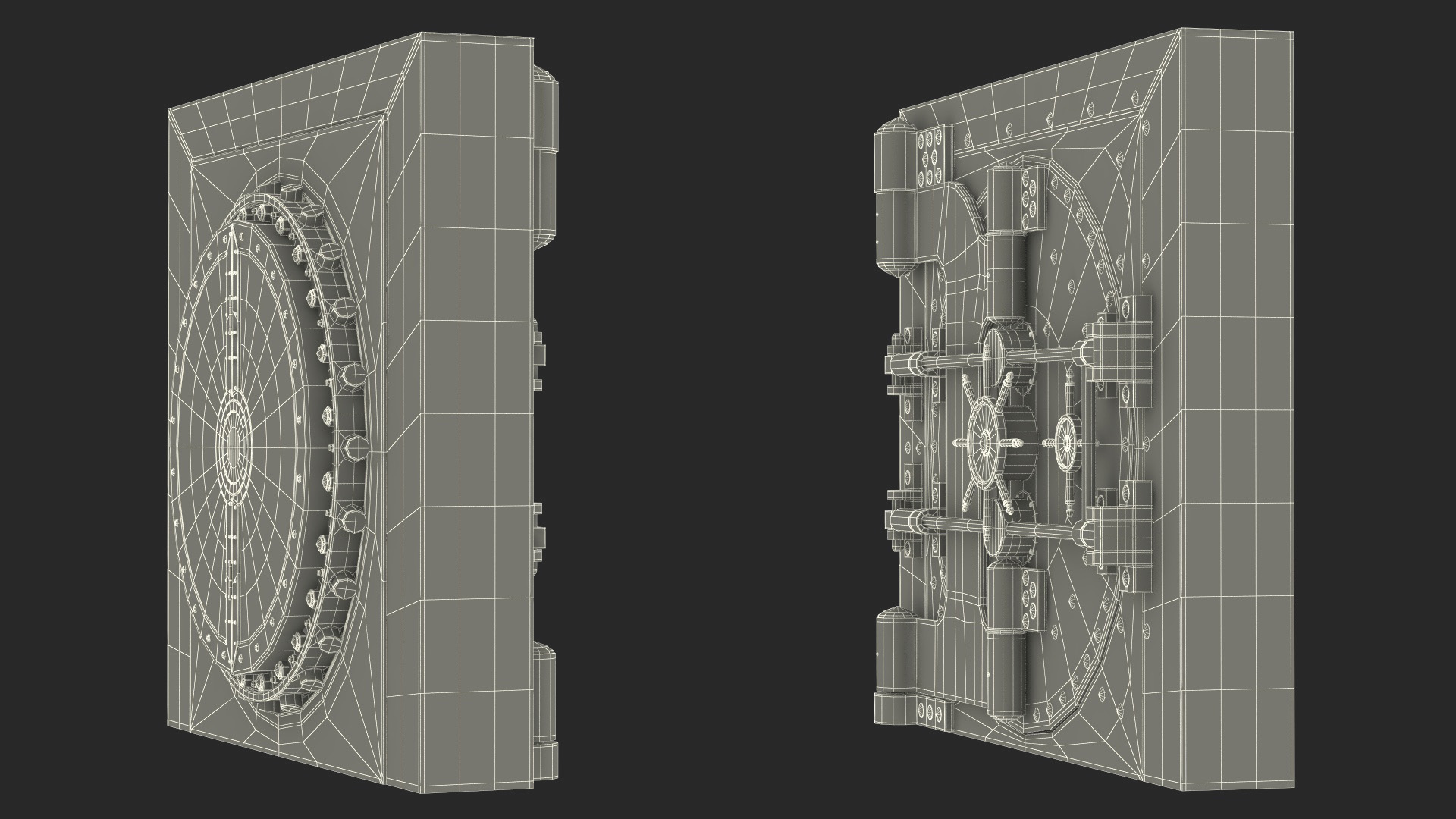 3D Steel Bank Vault Door