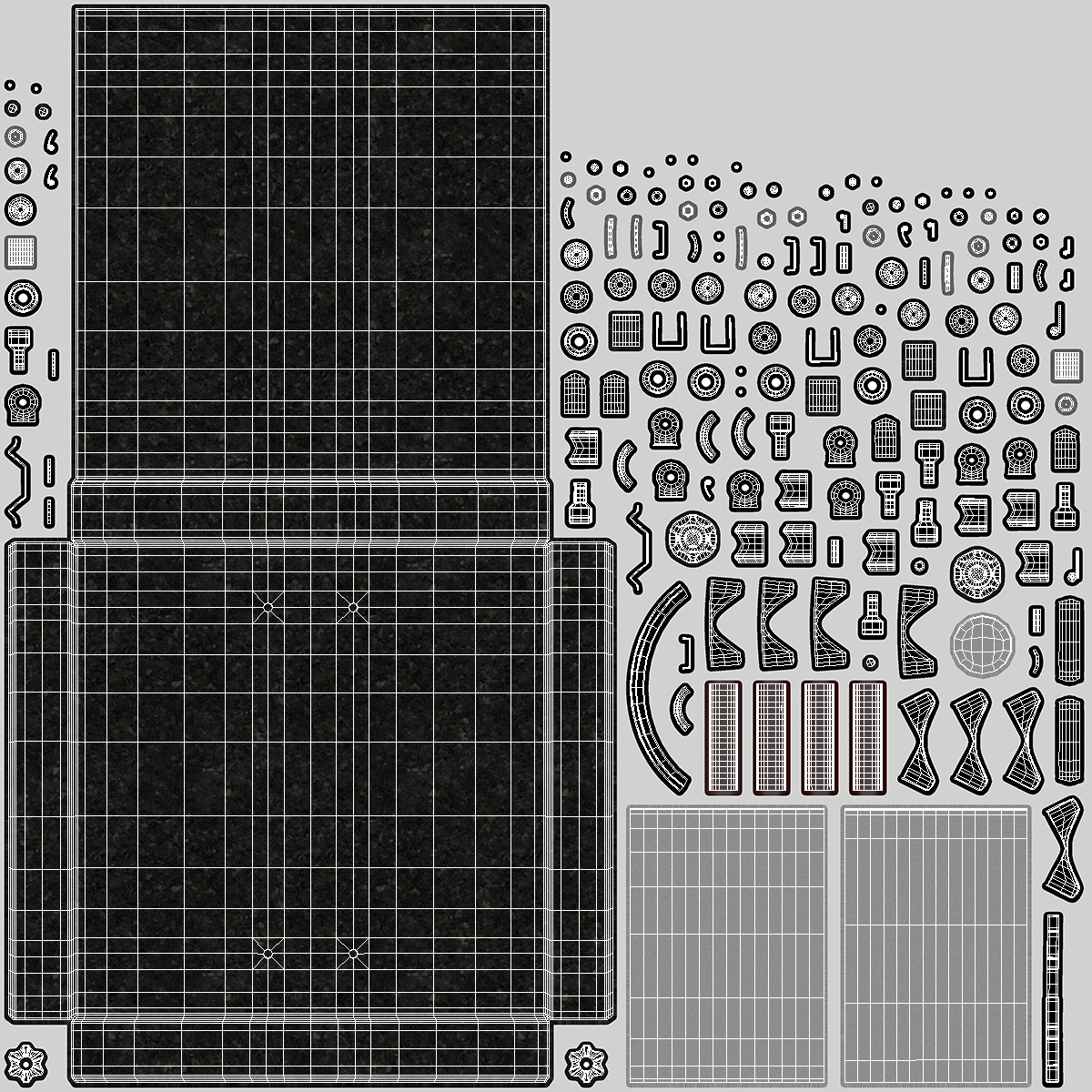 3D model Wheeled Dark Granite Base