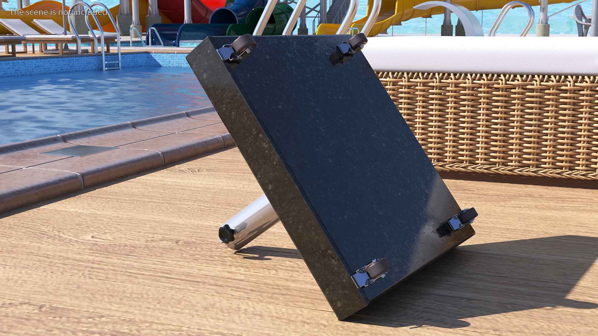 3D model Wheeled Dark Granite Base