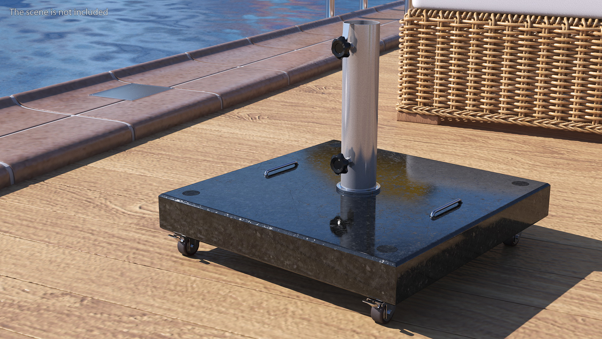 3D model Wheeled Dark Granite Base