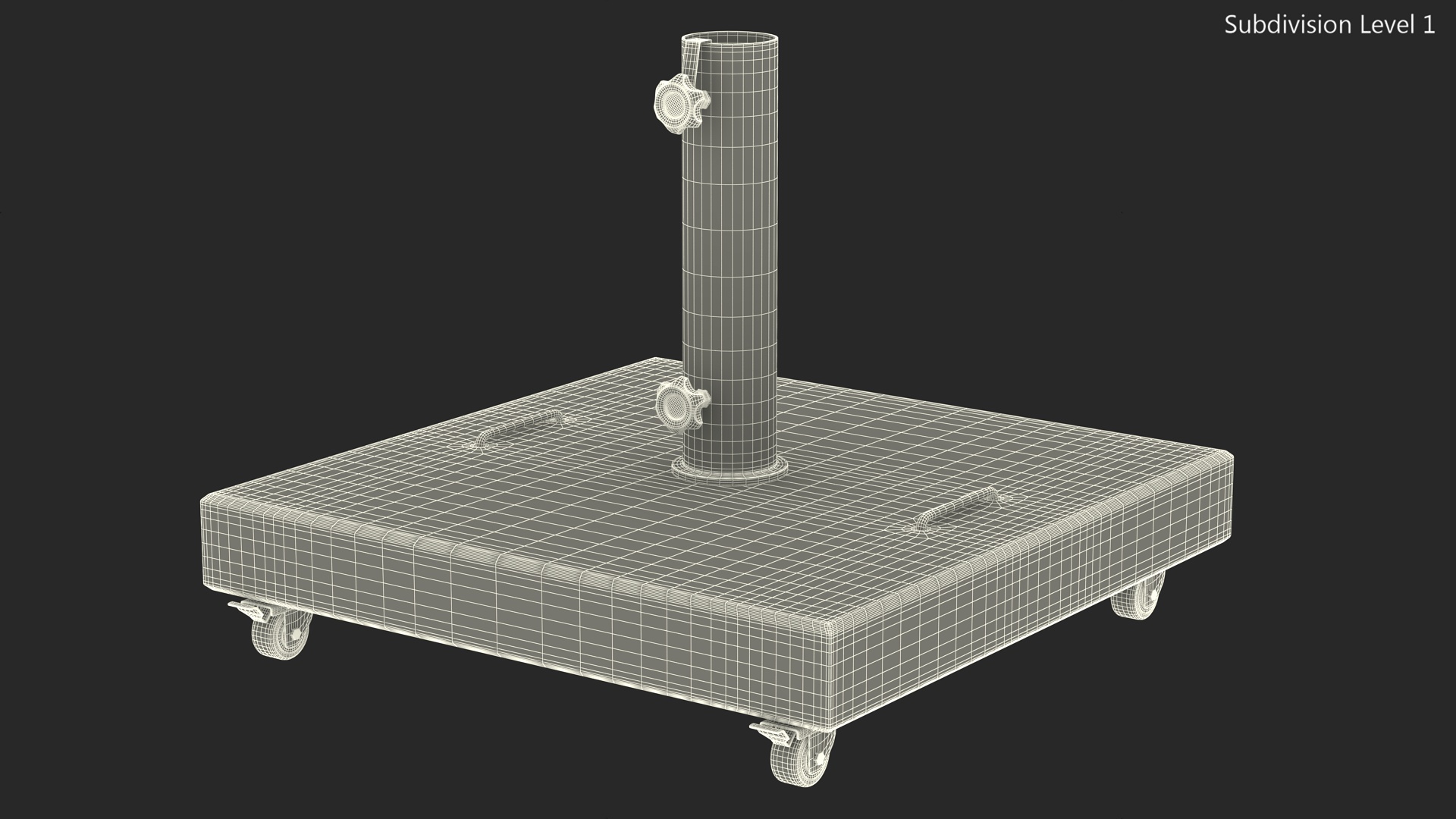 3D model Wheeled Dark Granite Base