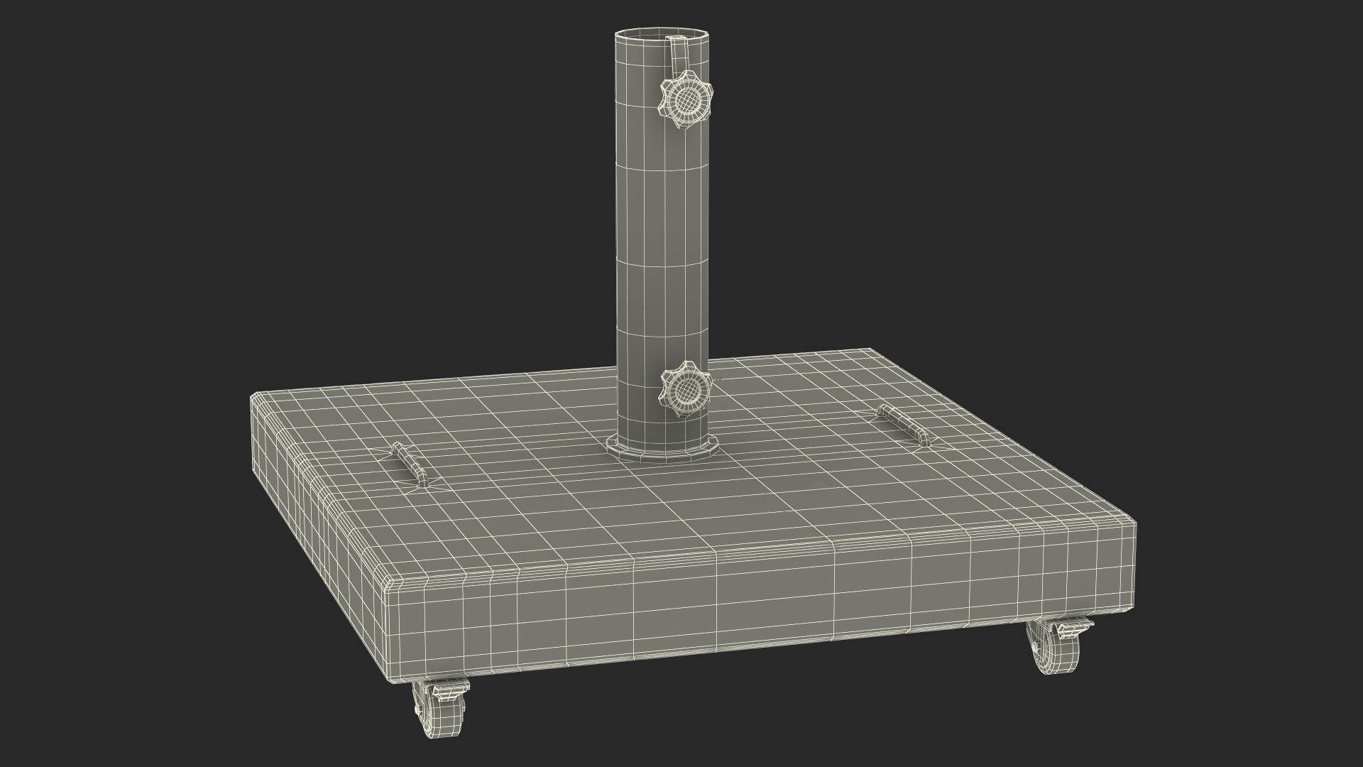 3D model Wheeled Dark Granite Base