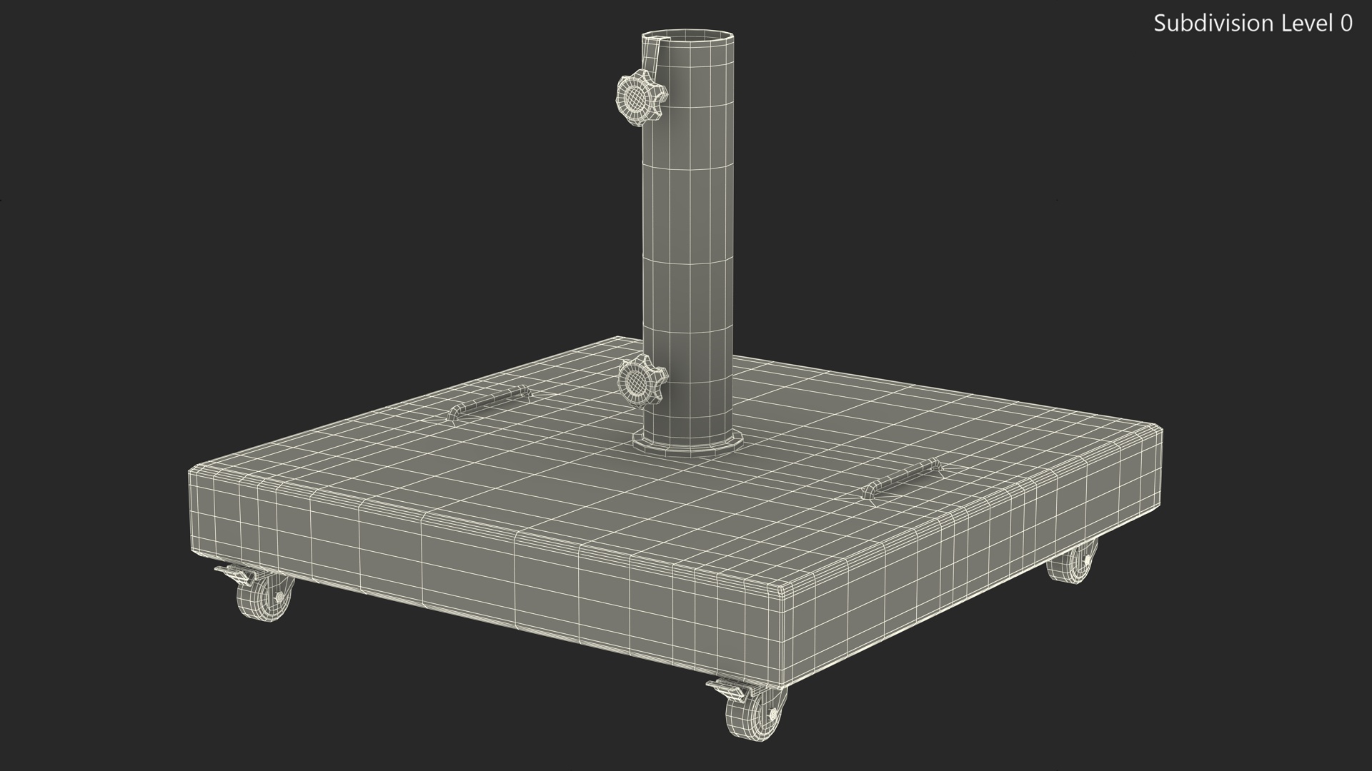 3D model Wheeled Dark Granite Base