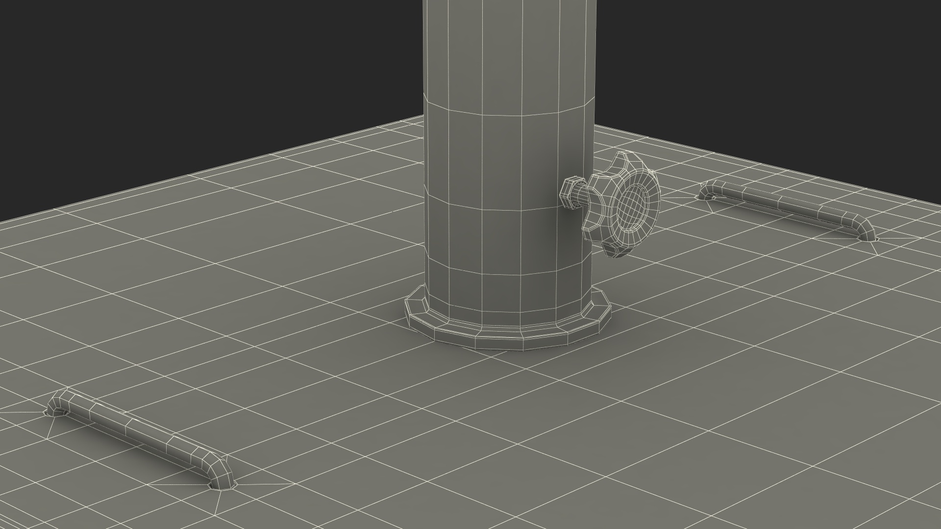 3D model Wheeled Dark Granite Base