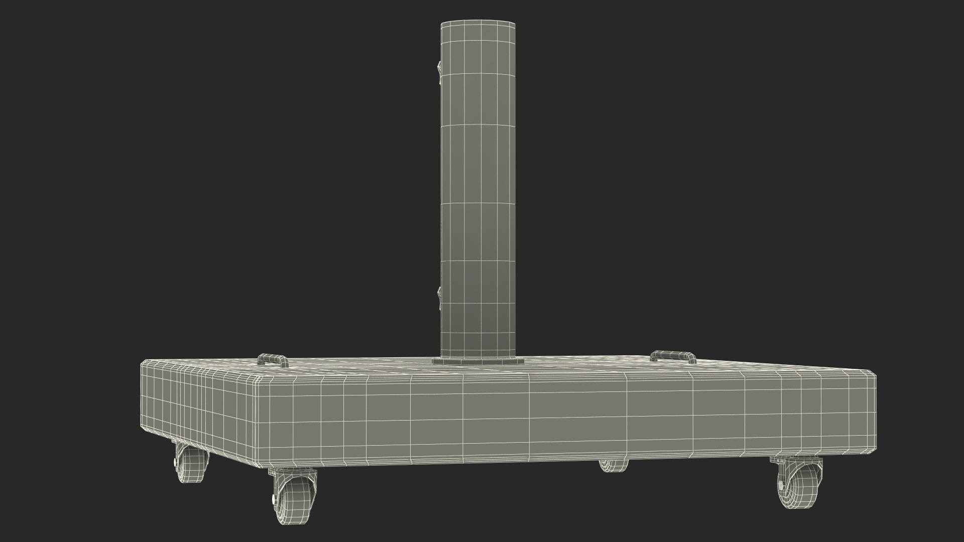 3D model Wheeled Dark Granite Base