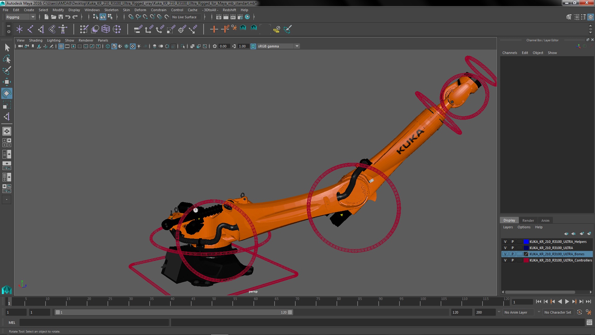 Kuka KR 210 R3100 Ultra Rigged for Maya 3D model