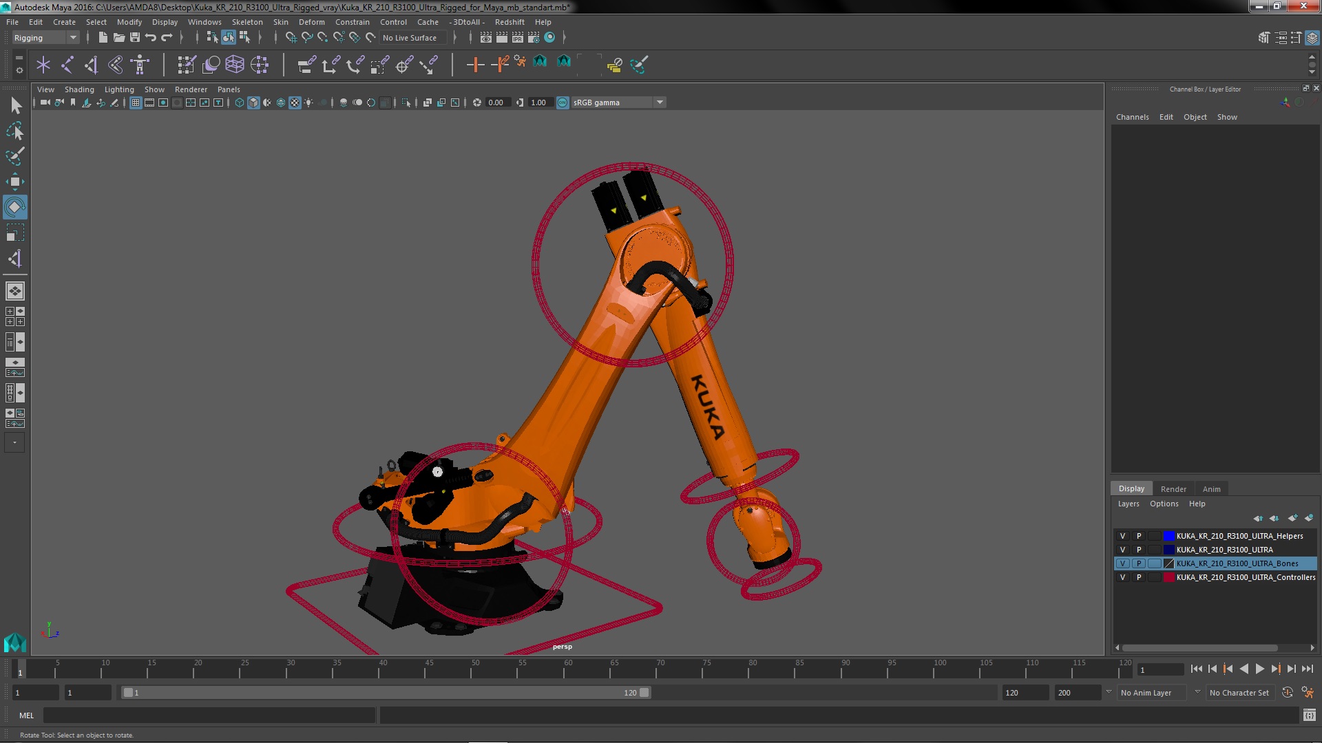 Kuka KR 210 R3100 Ultra Rigged for Maya 3D model