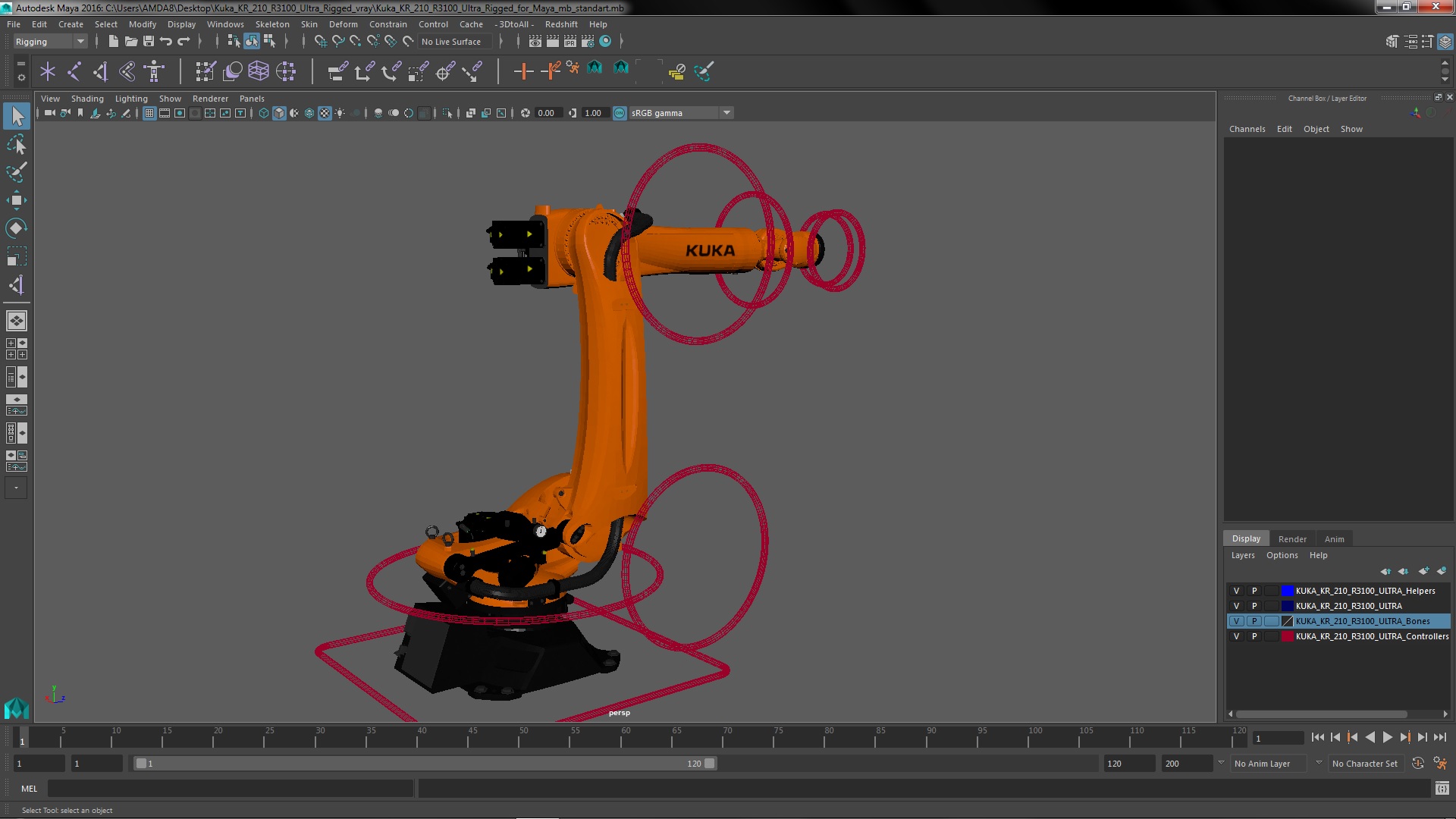 Kuka KR 210 R3100 Ultra Rigged for Maya 3D model