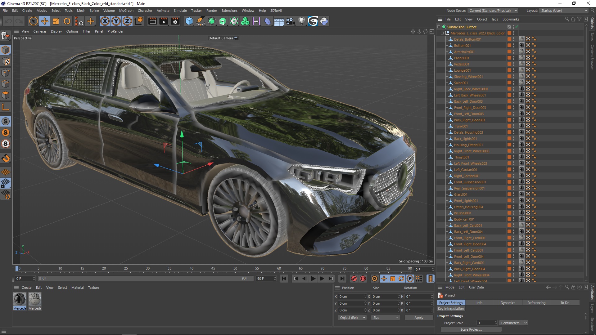 3D Mercedes E-class Black Color model
