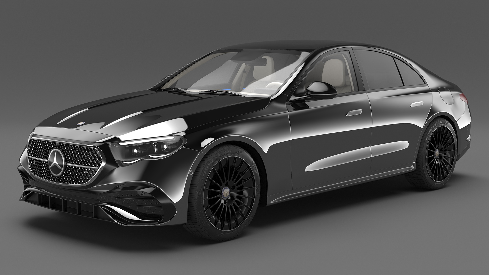 3D Mercedes E-class Black Color model