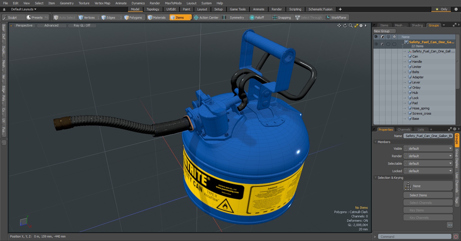 3D Safety Fuel Can One Gallon Blue