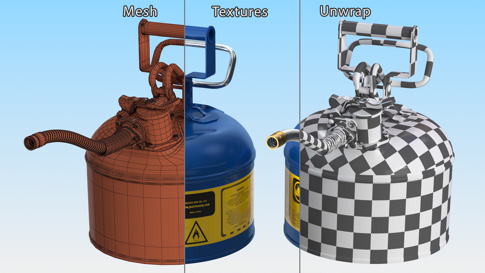 3D Safety Fuel Can One Gallon Blue