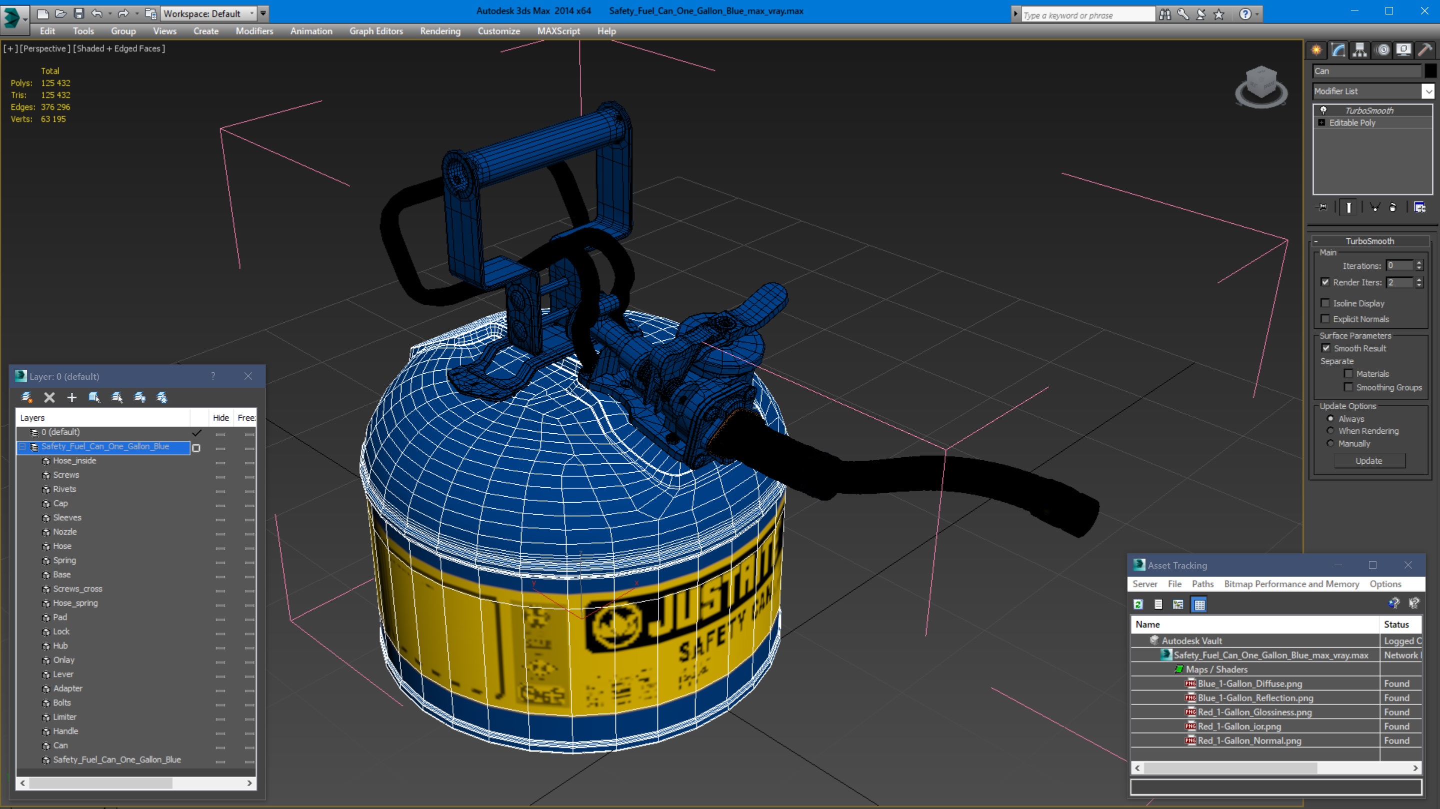 3D Safety Fuel Can One Gallon Blue