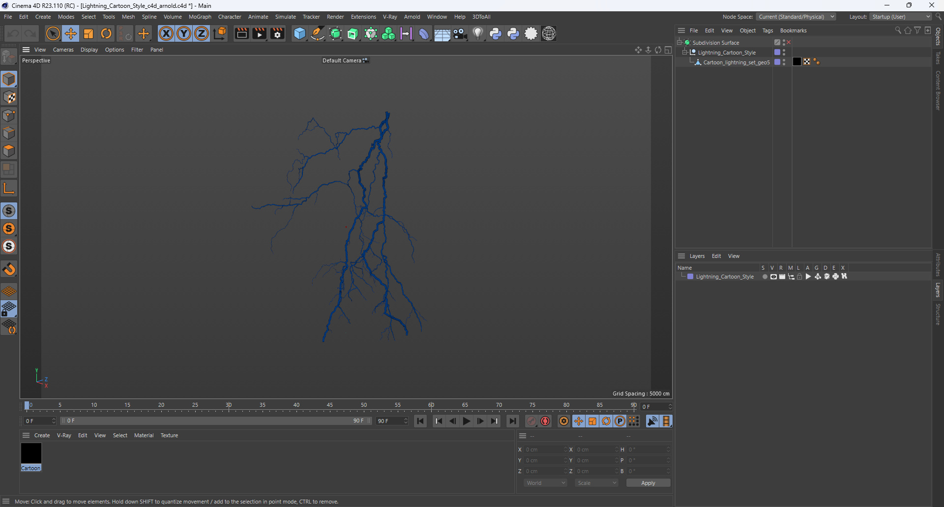 3D Lightning Cartoon Style model