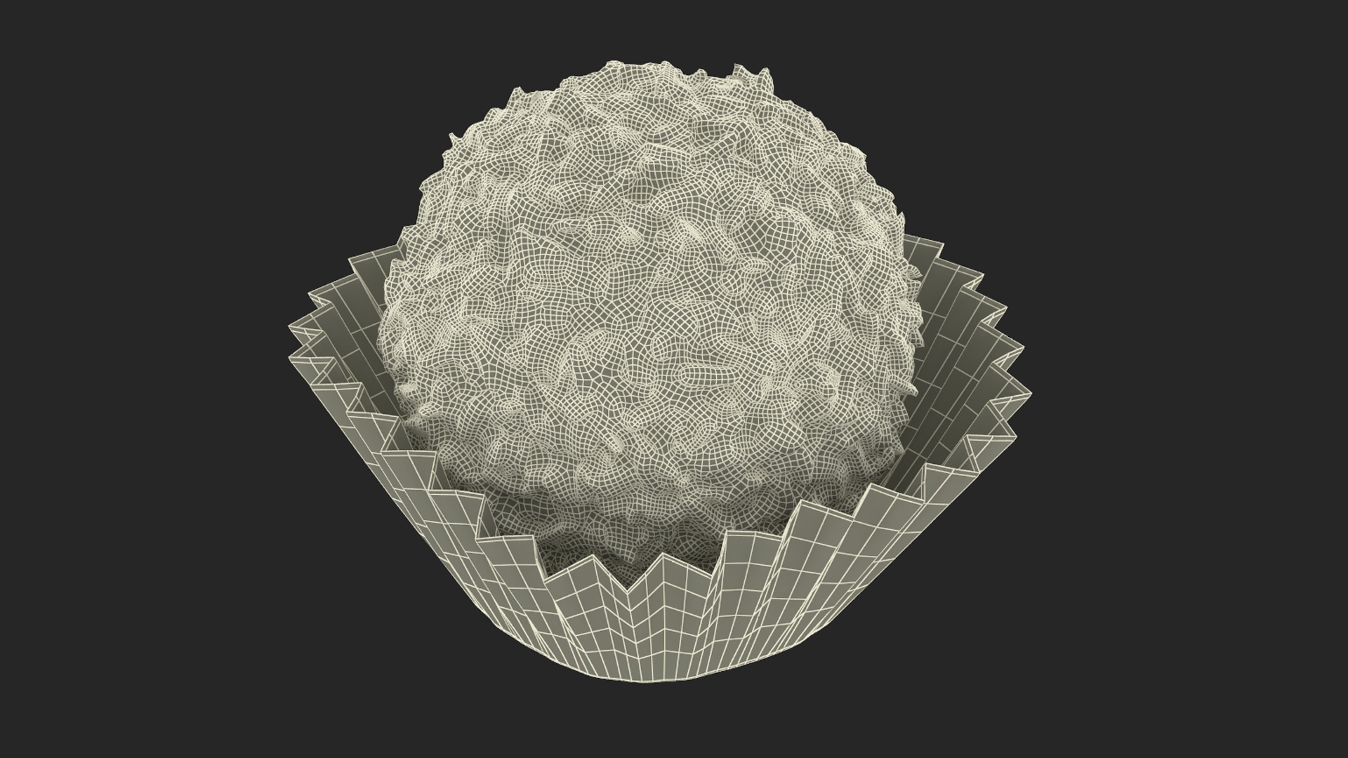 3D Coconut and White Chocolate Candy Ball model
