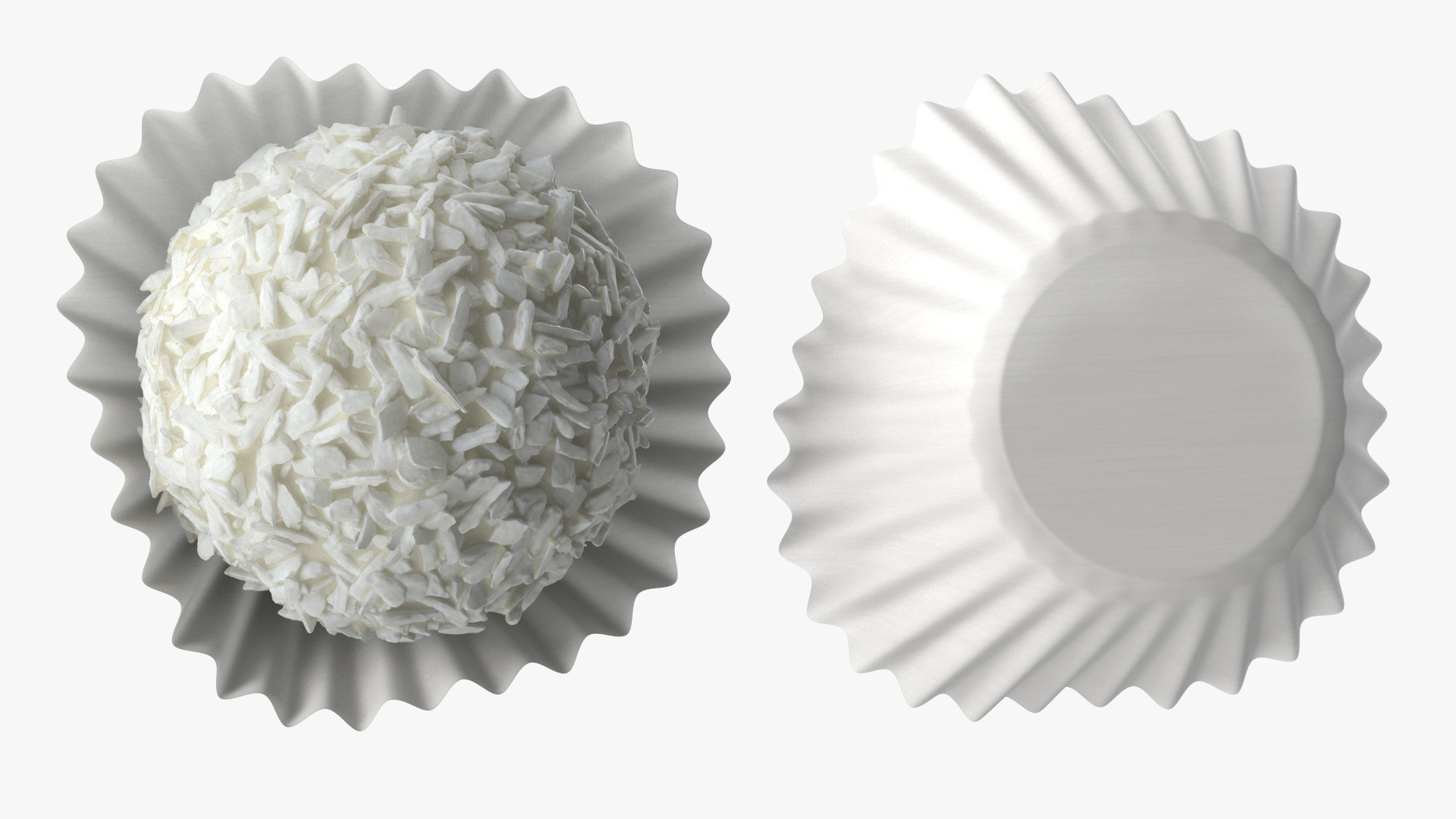 3D Coconut and White Chocolate Candy Ball model