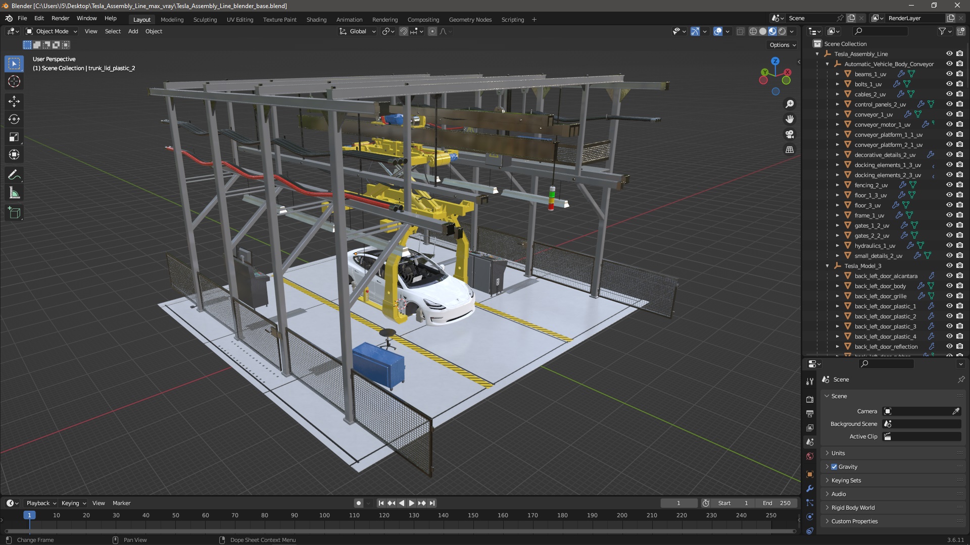 Tesla Assembly Line 3D model