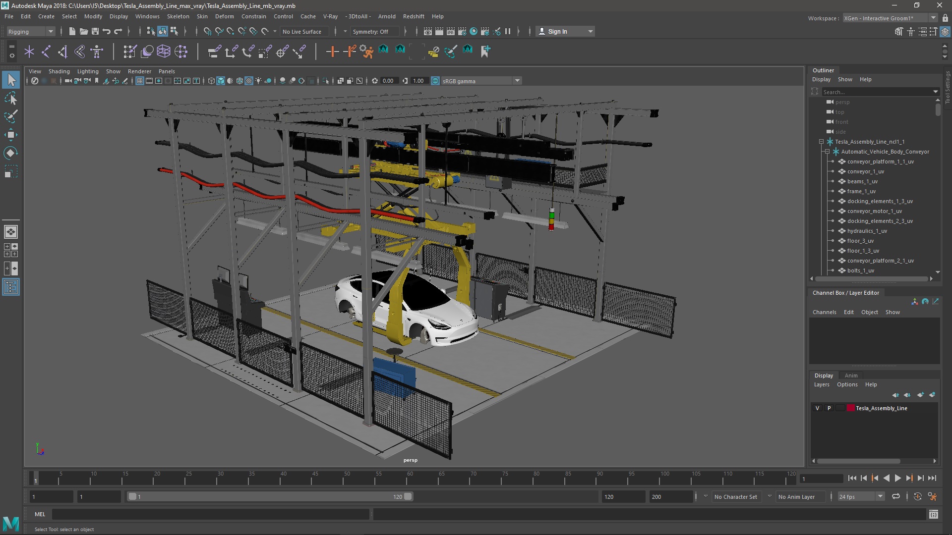 Tesla Assembly Line 3D model