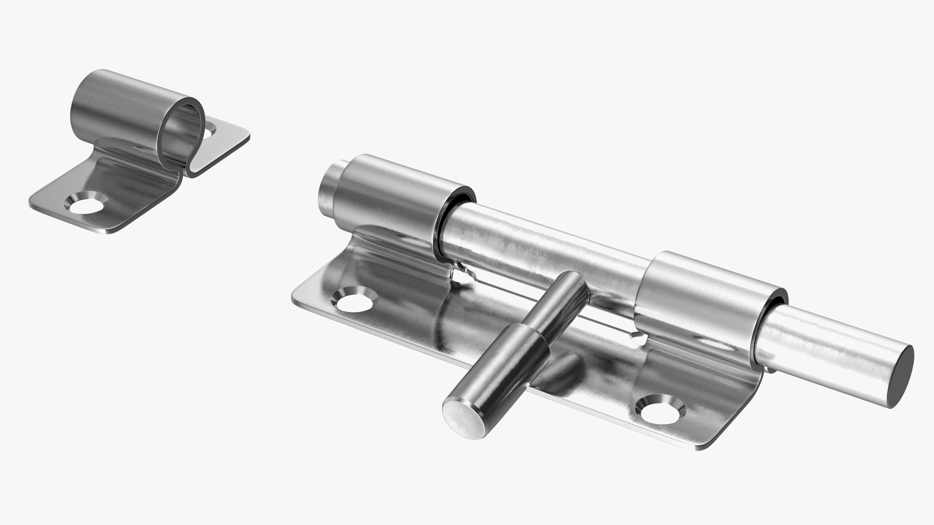 Stainless Steel Door Latch Sliding Lock 3D model