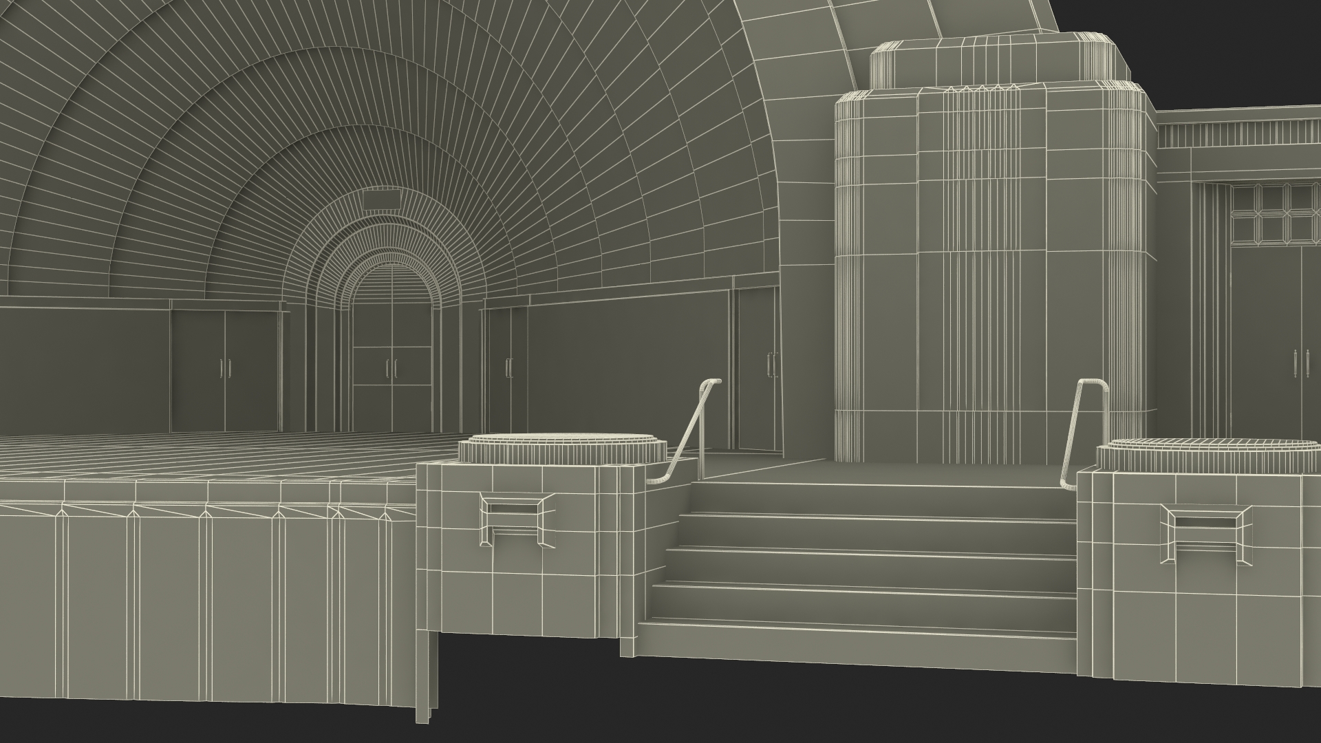 3D Art Deco Open Air Stage model