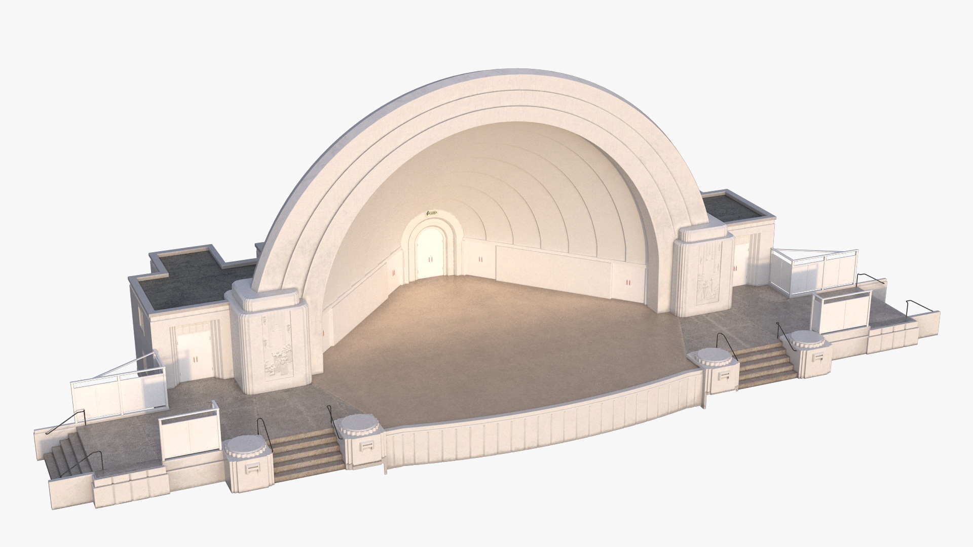 3D Art Deco Open Air Stage model