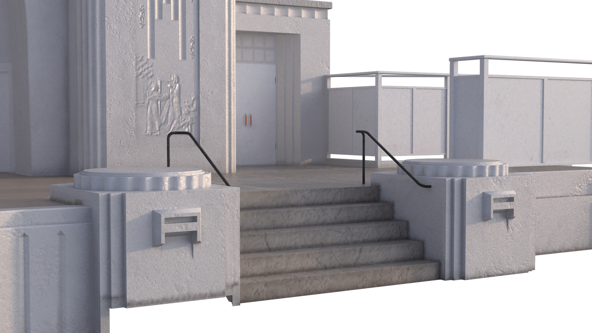 3D Art Deco Open Air Stage model
