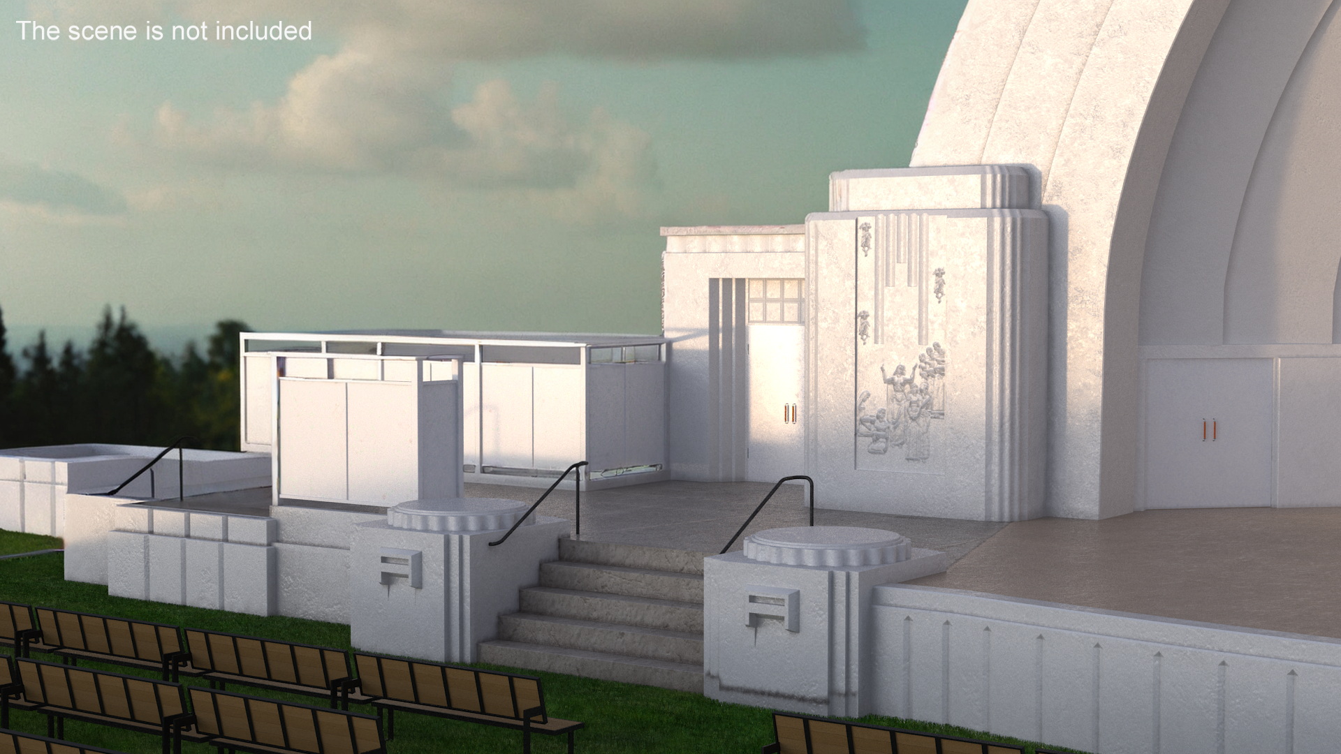 3D Art Deco Open Air Stage model
